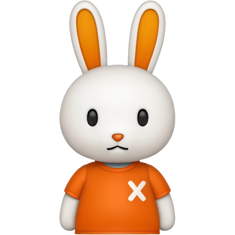 miffy with orange shirt and X for a mouth emoji