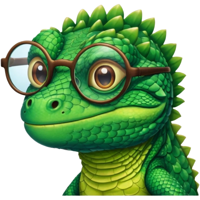 lizard wearing glasses emoji