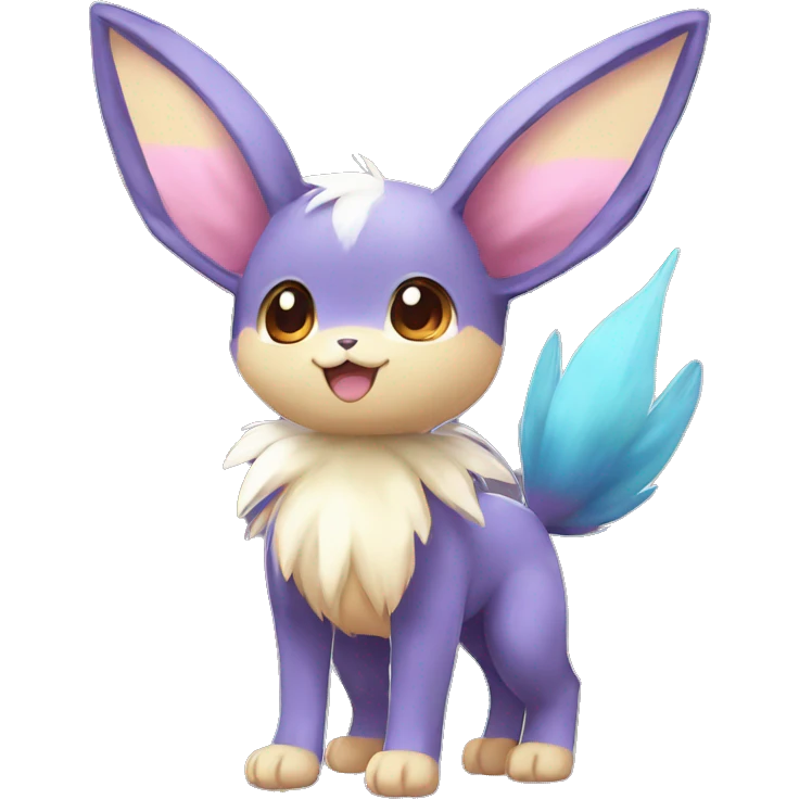 Colorful Kawaii Eeveelution-Cute-Pokémon-fusion full body emoji
