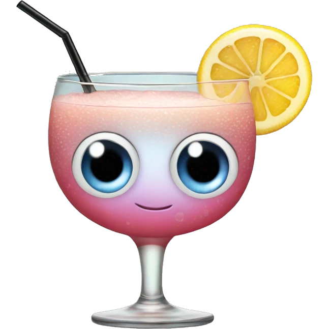 cocktail with eyes and lashes emoji