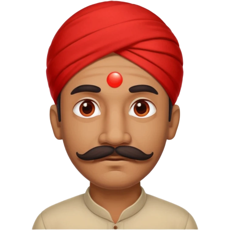 indian man with mustache red dot emoji