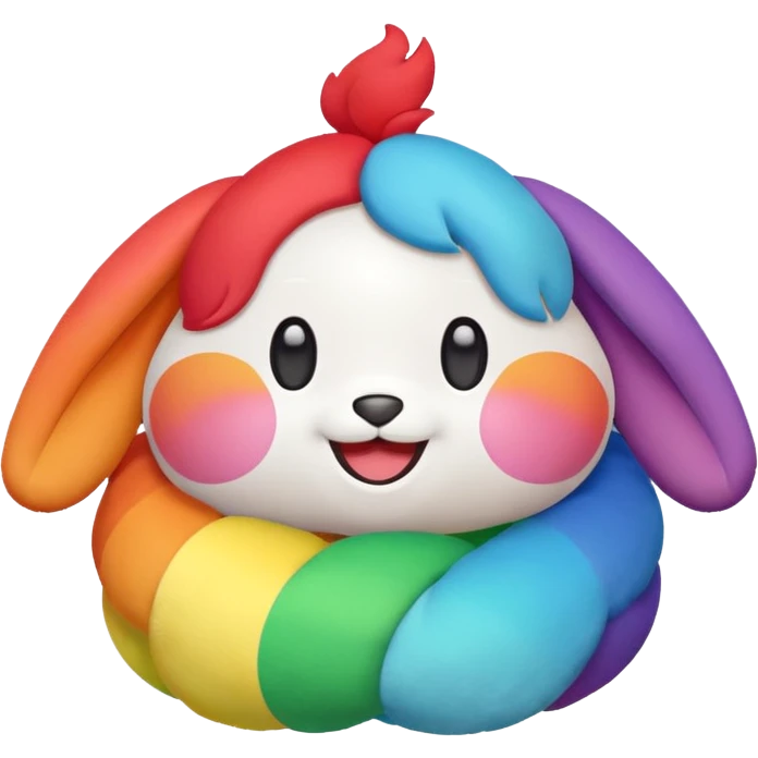 Rainbow ￼ labubu emoji
