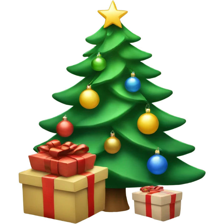 Christmas tree with presents emoji