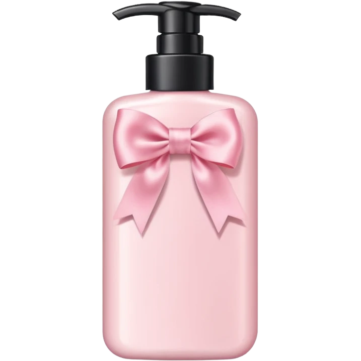body lotion bottle with a bow and pastel colors, feminine emoji