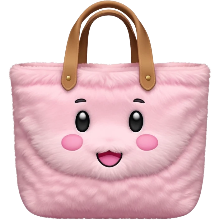 pink plush tote bag  emoji