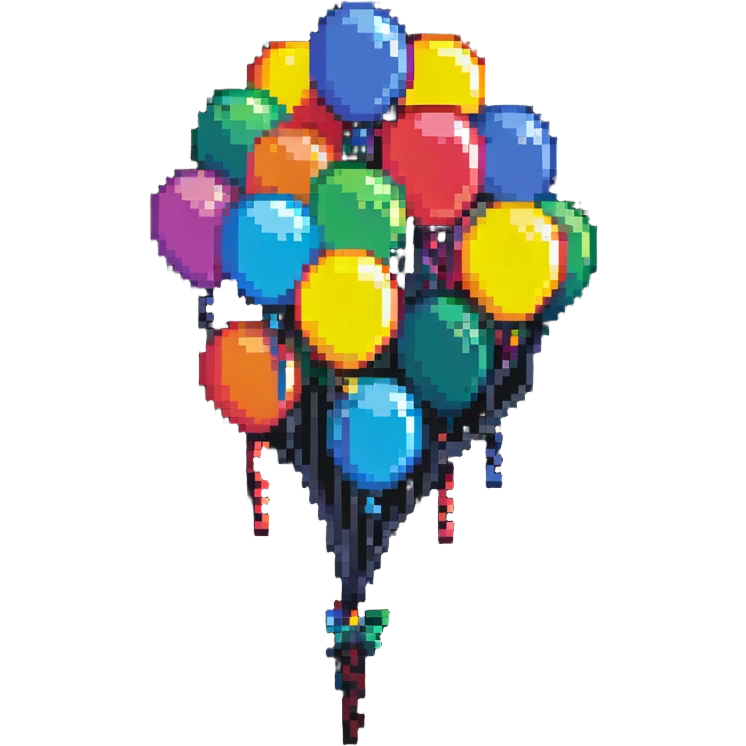 colorful balloons floating emoji