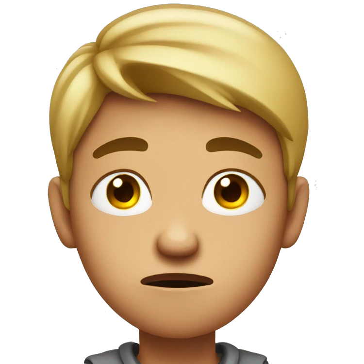 Irritated teen boy emoji