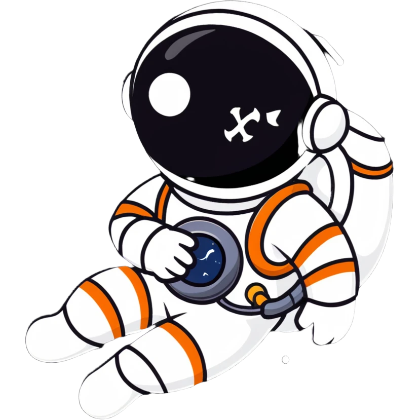 astronaut with pirate eyepatch in space emoji