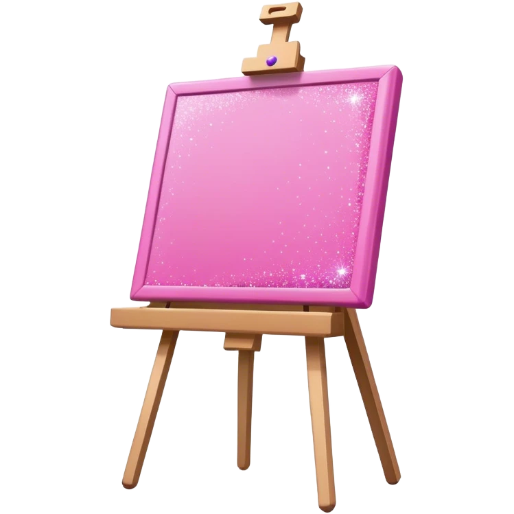 Pink paint easel with glitter  emoji