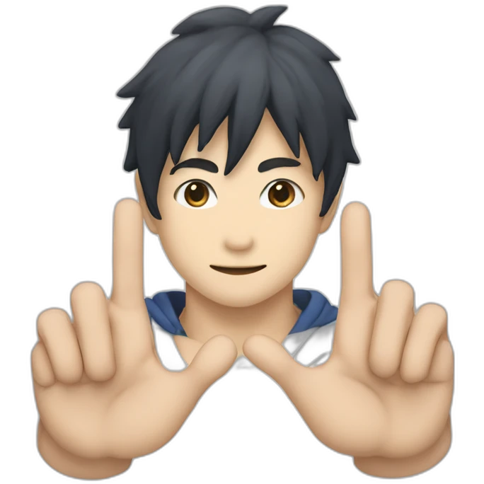 hand sign of skill muryo kusho gojo satoru emoji