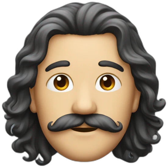 Man long haire with mushtash emoji