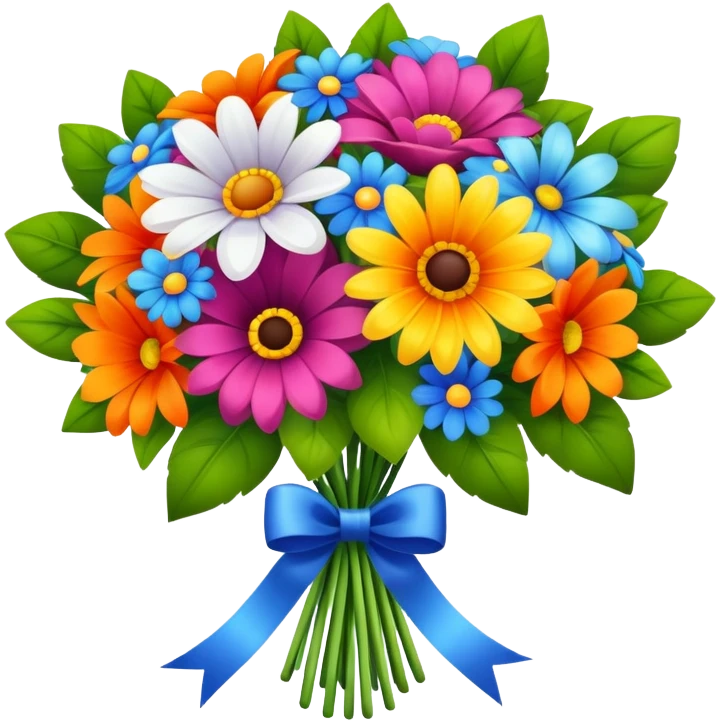 Wedding bouquet with colorful flowers emoji