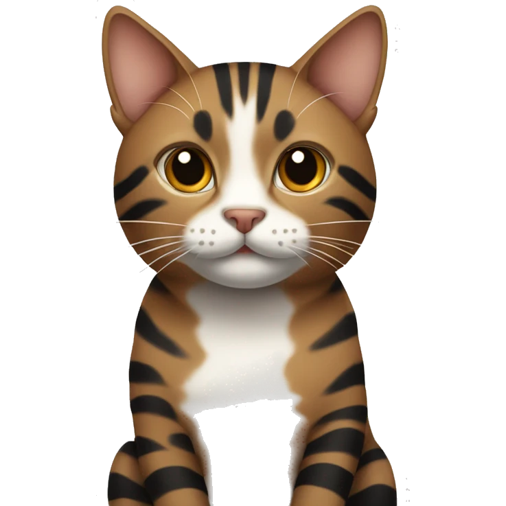 A cat with black and brown stripes emoji