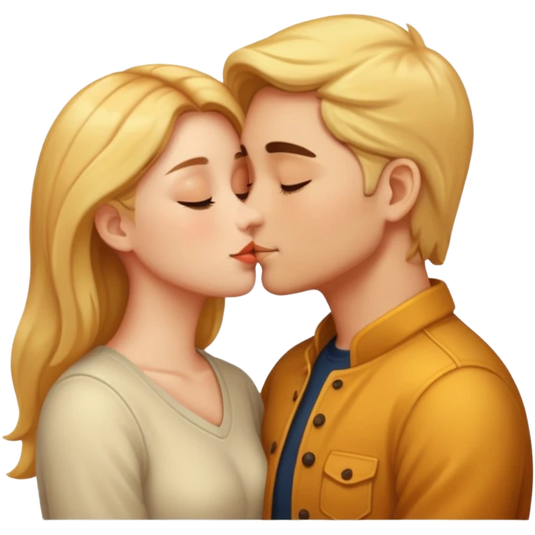 Couple kissing golden hour emoji