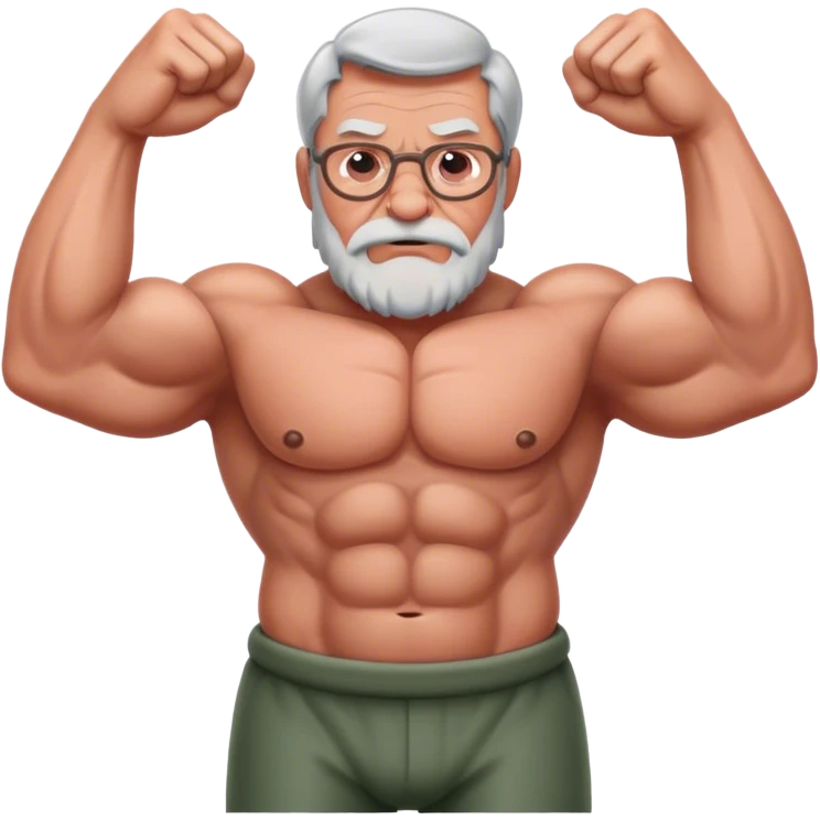 Old man with big muscles emoji