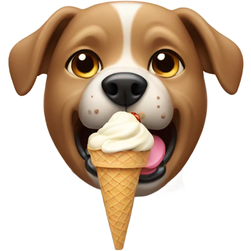 Dog eating ice cream  emoji