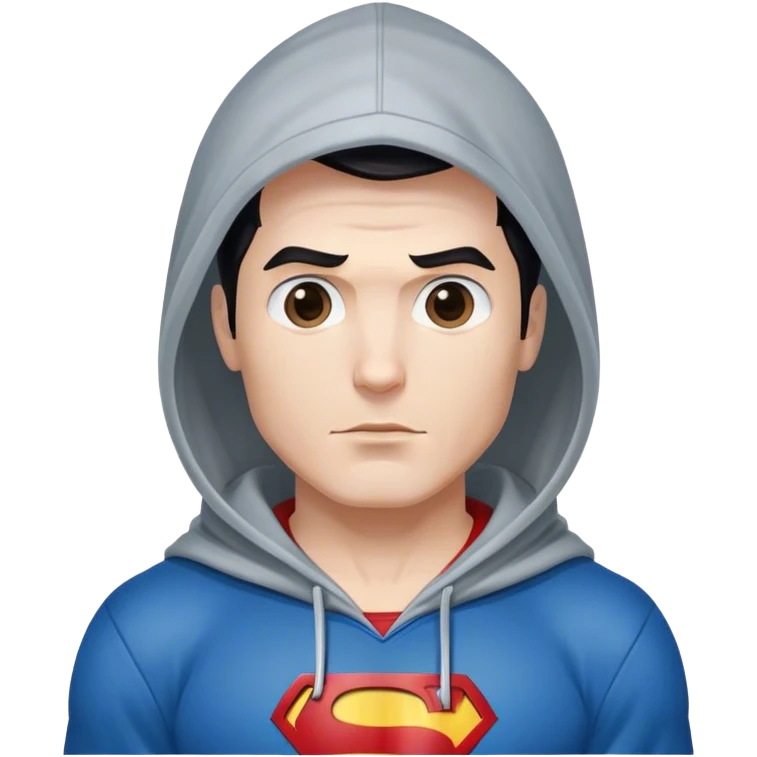 Superman wearing a hoodie emoji