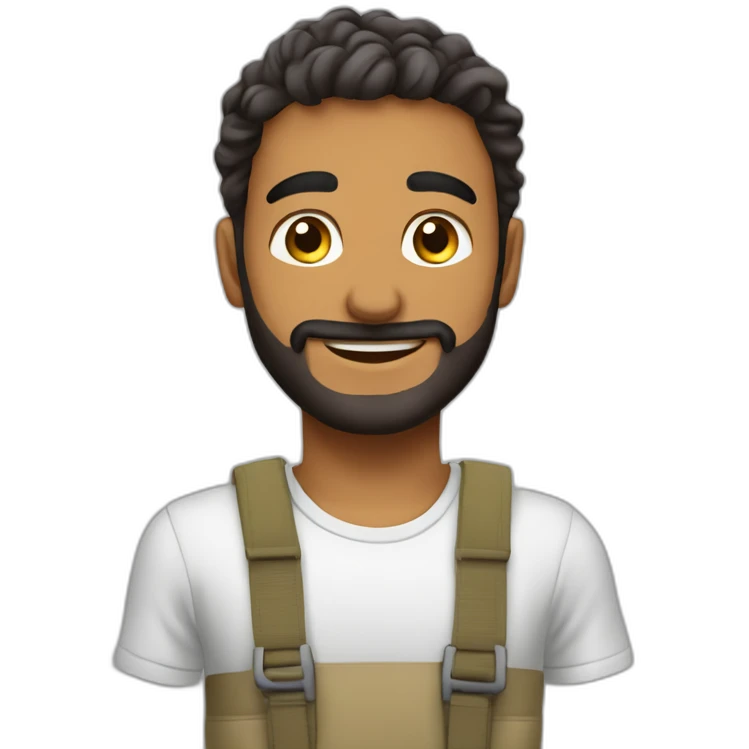 مراهق يرتدي ملابس سوداء شعره اسود عيونه زرقاء emoji