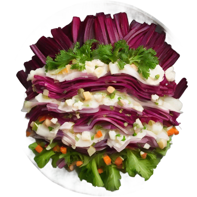 Shuba russian Layered Beet salad with Herring emoji