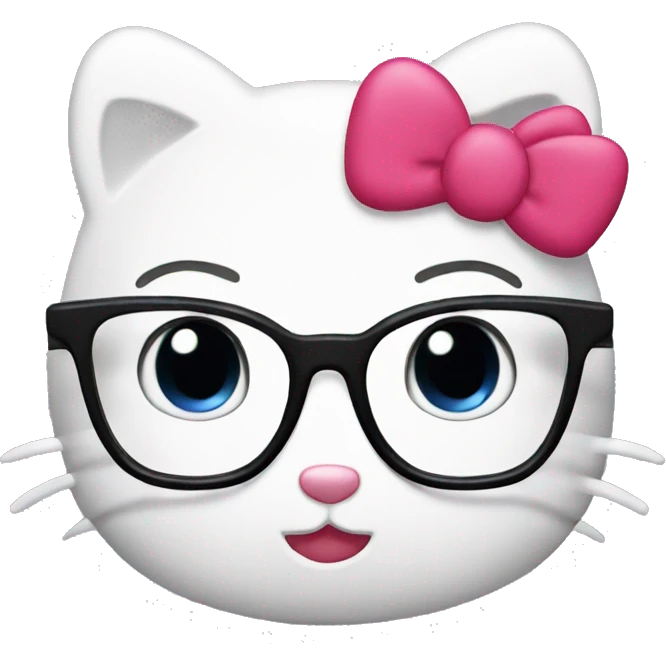 Hello kitty wearing glasses emoji