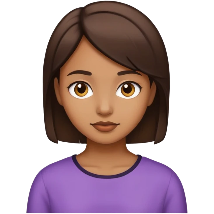 Menina parda de cabelo curto castanho escuro  emoji