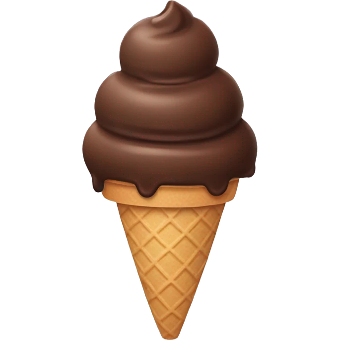 Chocolate ice cream cone emoji