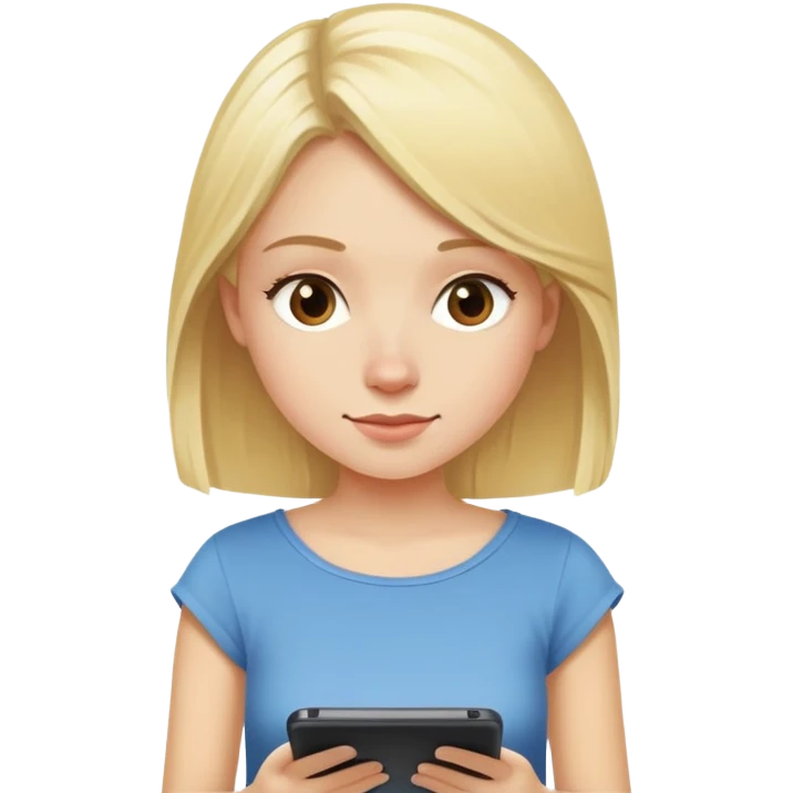 Blonde girl reading Kindle emoji