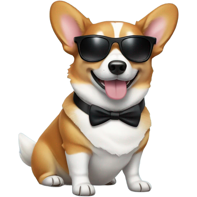 Corgi in a tuxedo with sunglasses  emoji