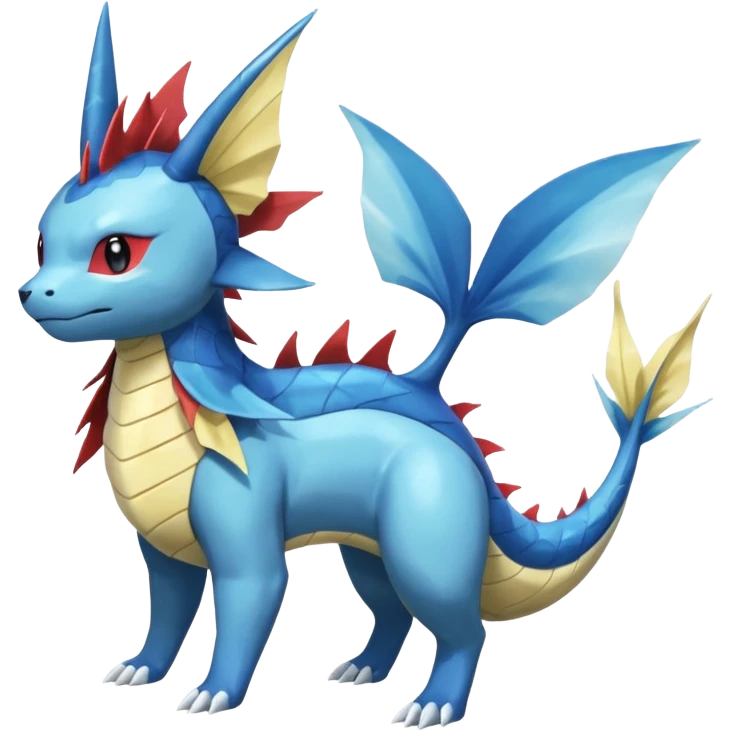 Manectric-Vaporeon-Salamence-Electrike-Amaura-koi-Fakemon-fusion, full body emoji