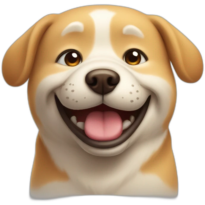 Fat happy dog emoji