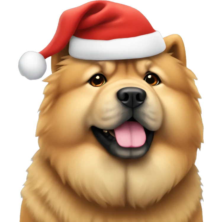 Chow chow with Santa hat emoji