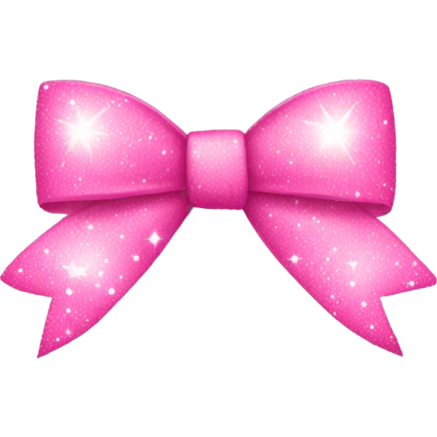 a pink bow with sparkles  emoji