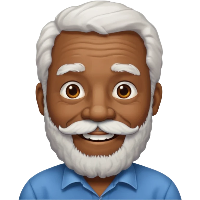 black grandpa with white hear and a big bear wrinkled as fuck emoji