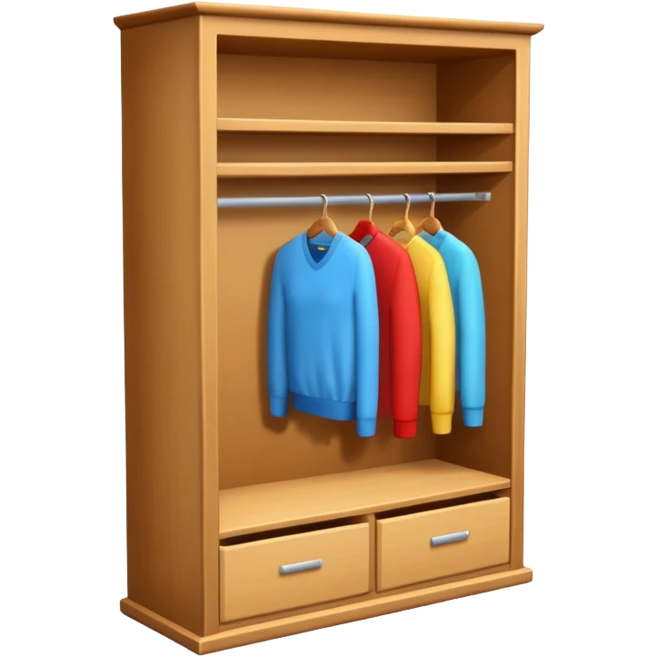 3D wardrobe shelf empty emoji