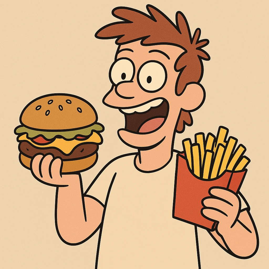 burger and fries emoji