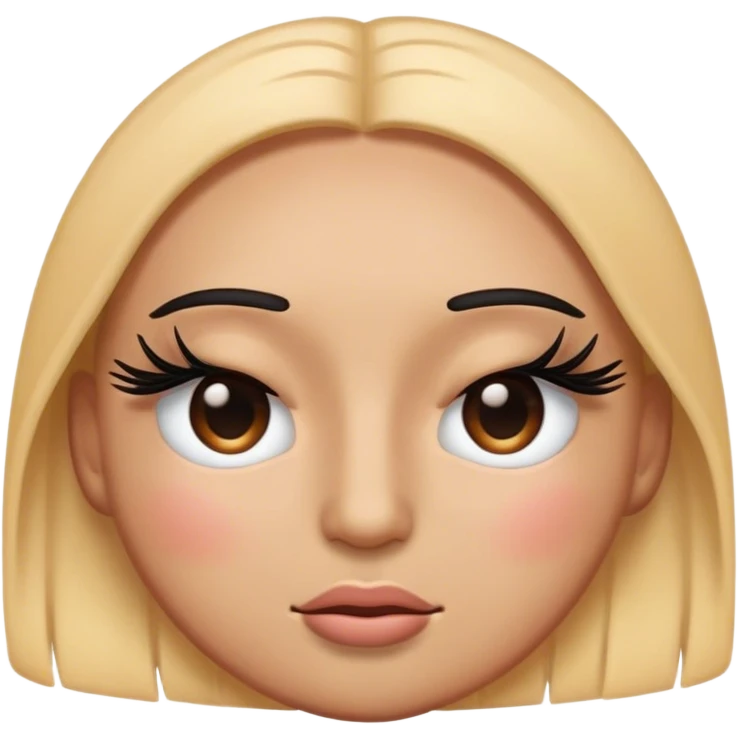 Emoji with fake eyelashes eye closed emoji