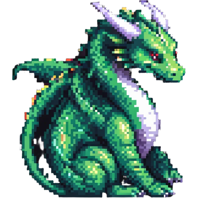 pixel art dragon curled up emoji