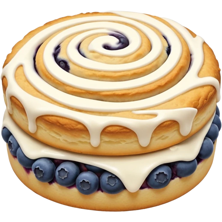 blueberry biscuit with no filling and icing swirl on top emoji