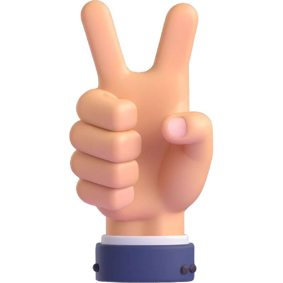 Edit the image to keep only the sleeve and hand giving a thumbs up from the character. Maintain the 3D emoji style, matching the suit and skin tone exactly. Use a transparent background. emoji