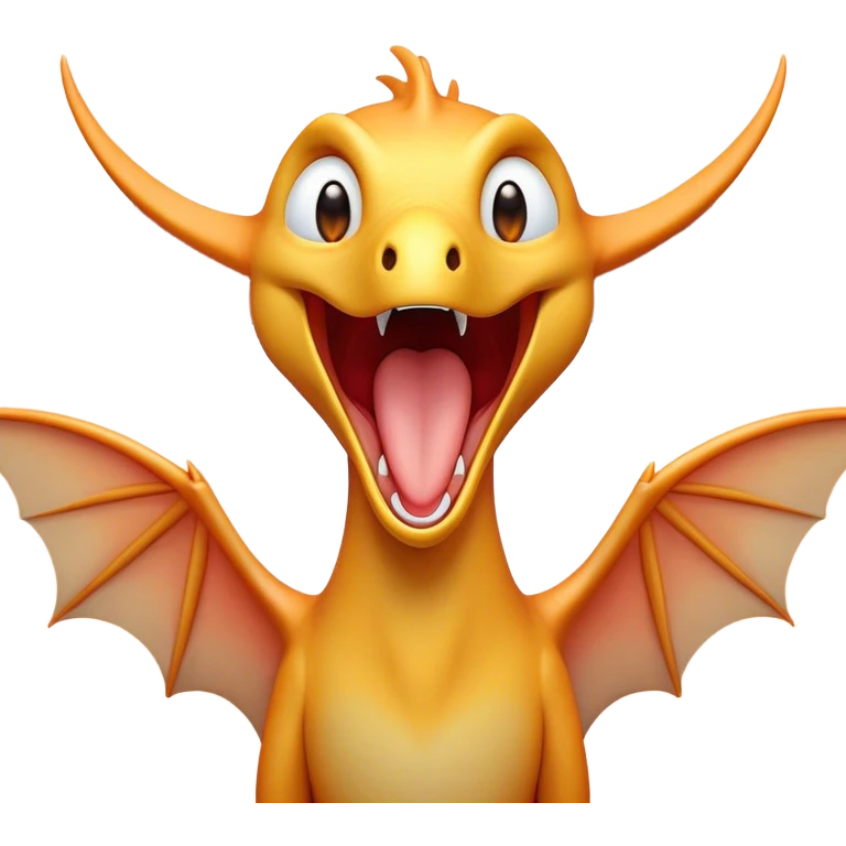 Cinematic Cute Yawning Pterodactyl Portrait Emoji, Head tilted slightly with a dramatic, wide-open yawn, showcasing a slender, gracefully curved body with softly drooping wings and sleepy, half-closed eyes, Simplified yet irresistibly cute features, highly detailed, glowing with a soft, cozy aerial glow, high shine, relaxed yet expressive, stylized with a dash of whimsical flight charm, soft glowing outline, capturing the essence of a drowsy yet affectionate Pterodactyl that appears ready to stretch and yawn its way out of the screen! emoji