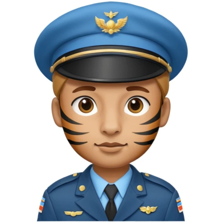 נמר שהוא חייל עם כומתה בצבע תכלת emoji