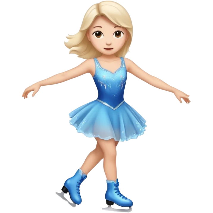 buz pıstının ustunde kayan,yarısma ıcın elbıse gıymıs ve artıstık hareketler yapan kadın emojısı  emoji