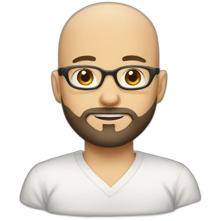 bald otaku with beard emoji