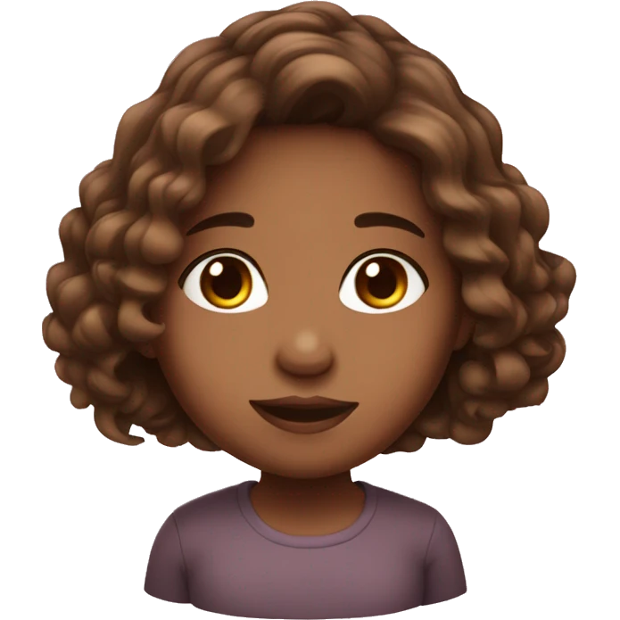 Cute girl with ombre brown hair emoji