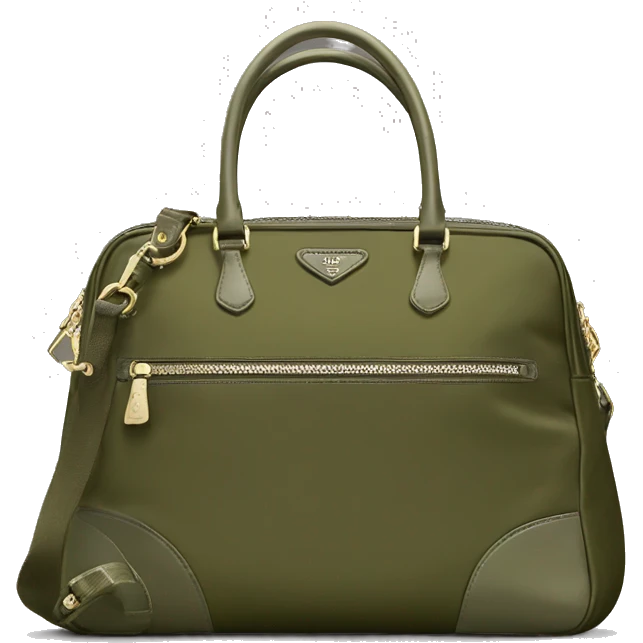 olive prada nylon hand bag emoji