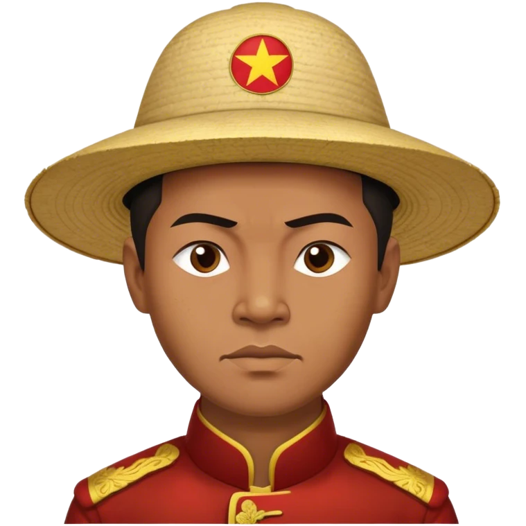 Cinematic Realistic Ho Chi Minh Portrait Emoji, depicted as a determined revolutionary leader in traditional attire with a humble expression, rendered with lifelike textures and soft natural lighting that captures his enduring legacy. emoji