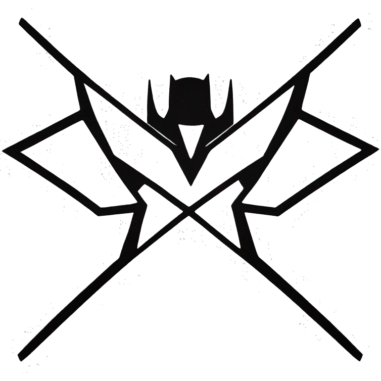 Nightwing logo in black and white emoji
