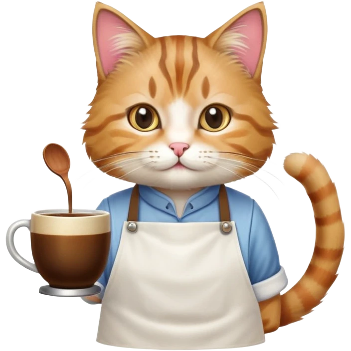cat barista emoji