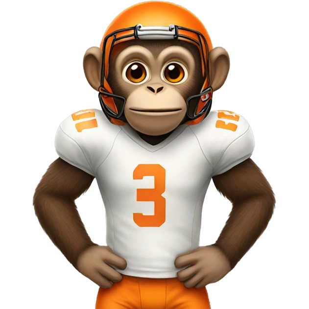 Monkey with an orange football jersey emoji