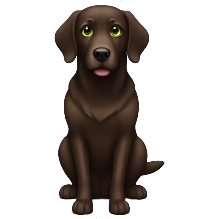 Dark Brown retriever with green eyes emoji